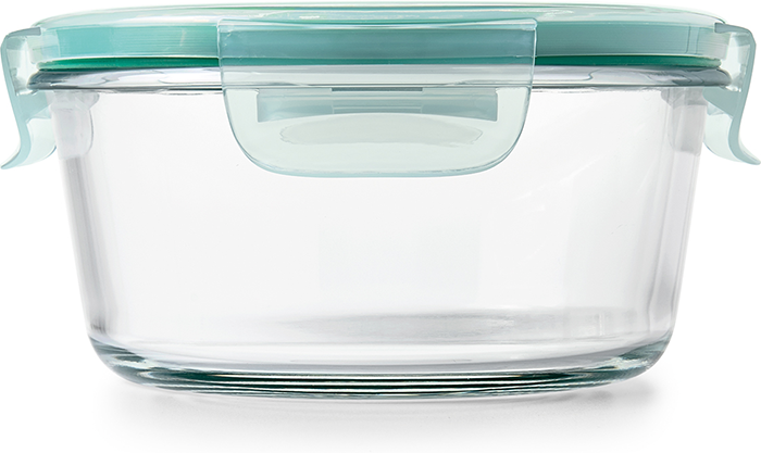 OXO Good Grips SmartSeal 2 Cup Clear Round Glass Container with Leakproof  Snap-On Lid