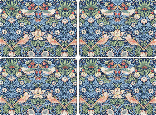 Morris and Co for Pimpernel Strawberry Thief Blue Placemats Set of 4