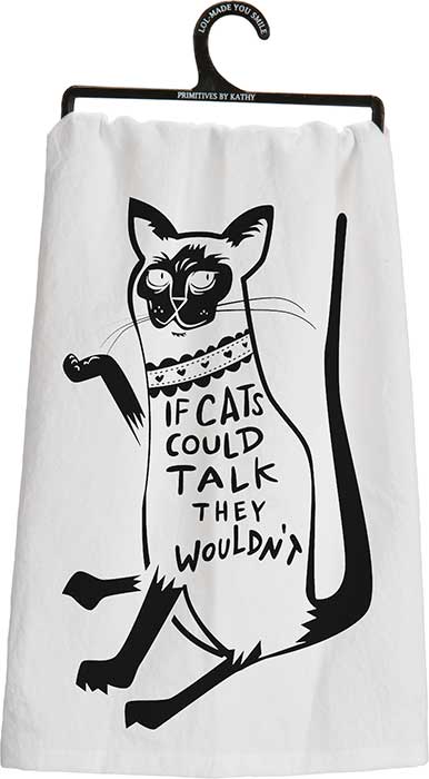 Primitives by Kathy Cats Could Talk Tea Towel