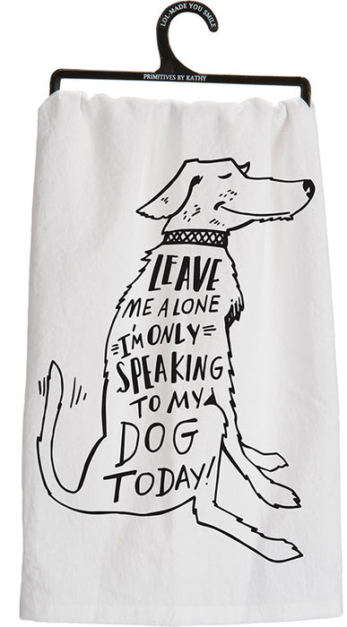 Primitives By Kathy Talking To Dog Today Tea Towel