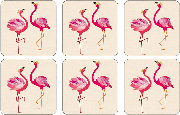 Sara Miller London for Pimpernel Flamingo Coasters Set of 6