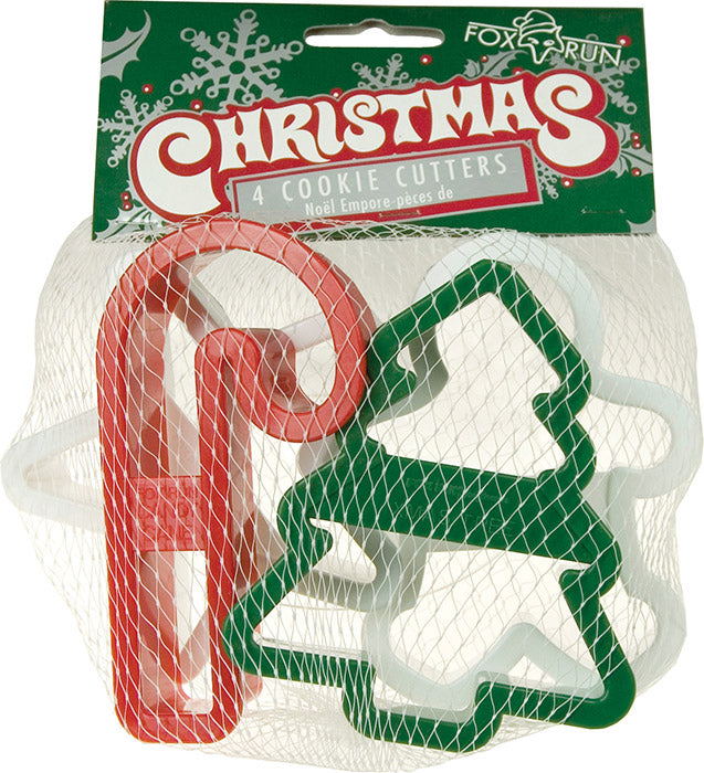 Set of 4 Plastic Christmas Cookie Cutters