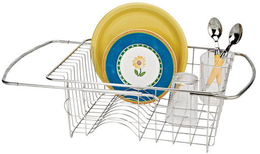 Adjustable Over The Sink Dish Drainer - Stainless Steel