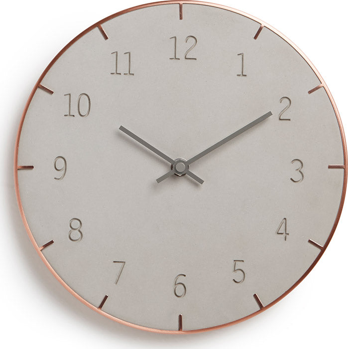 Umbra Piatto Clock with Copper Trim