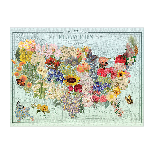 Wendy Gold USA State Flowers 1000 Piece Puzzle