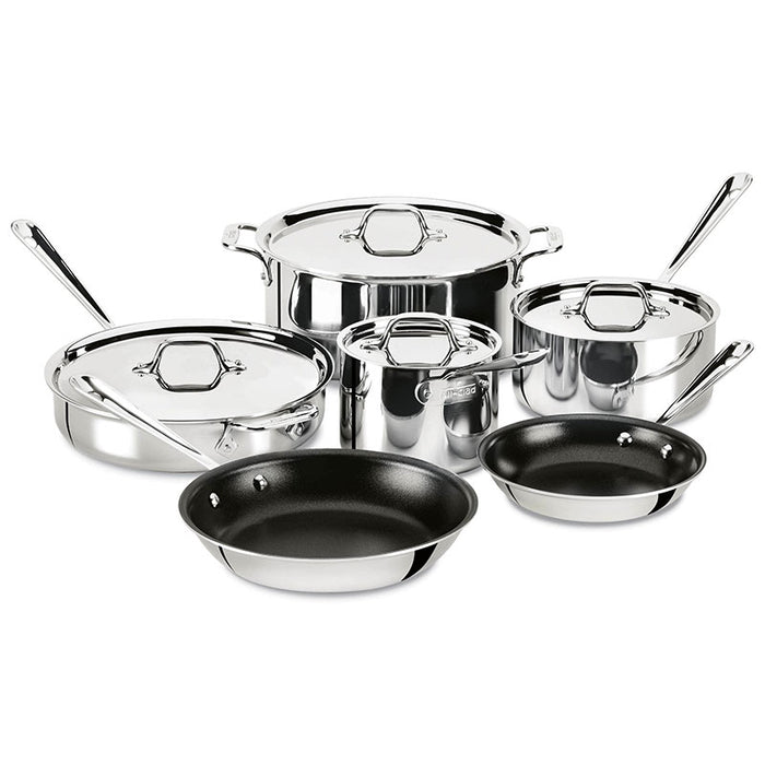 All-Clad D3 Stainless 3-Ply 10 Piece Nonstick Cookware Set